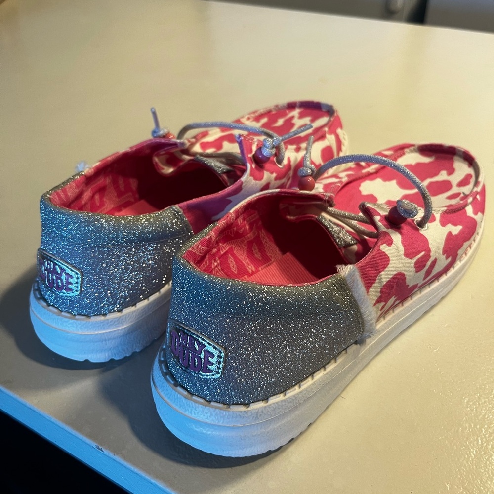 Hey Dude Kids Pink & White Patterned Slip-On Sneakers - Picture 2 of 4